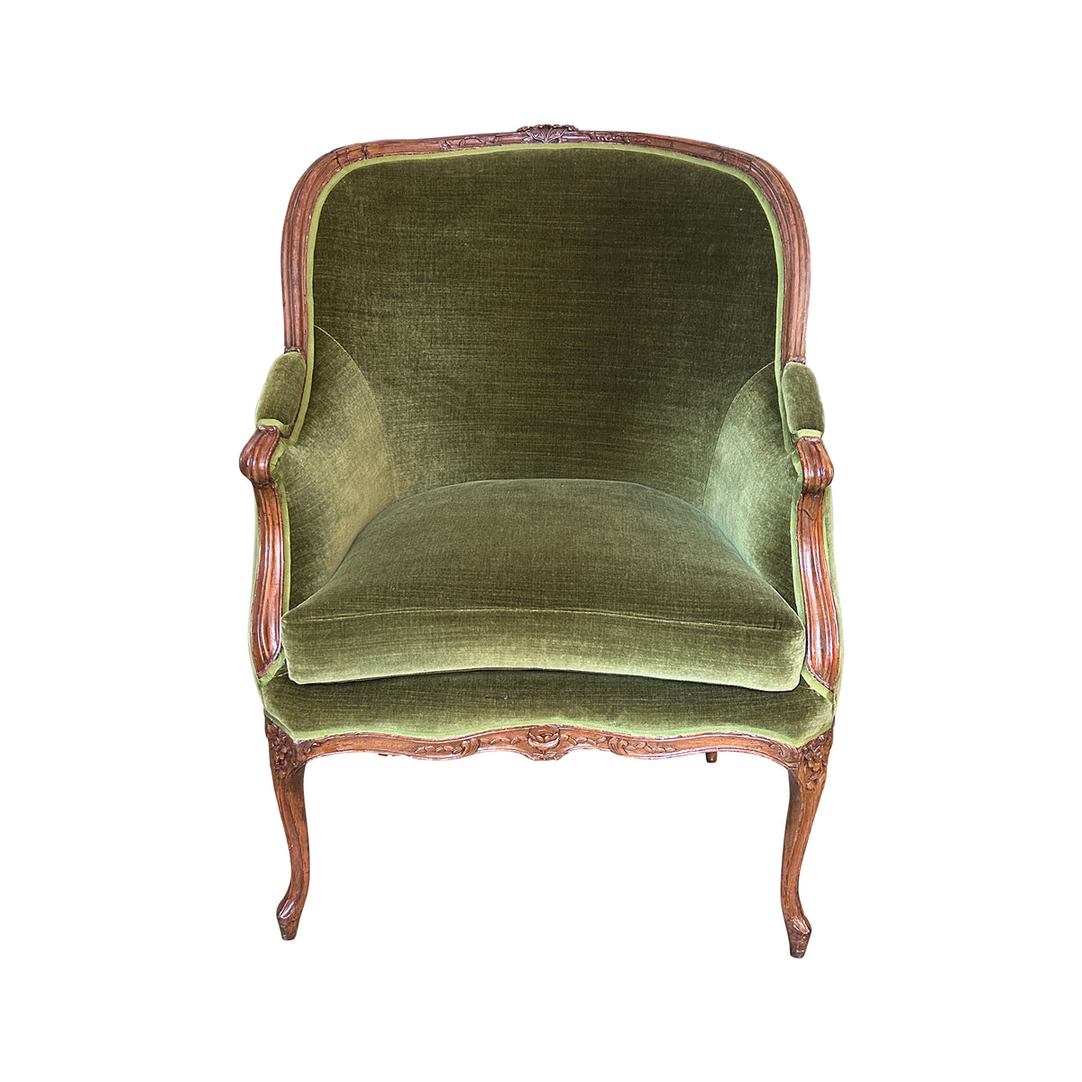 Louis XV Carved Walnut Bergere