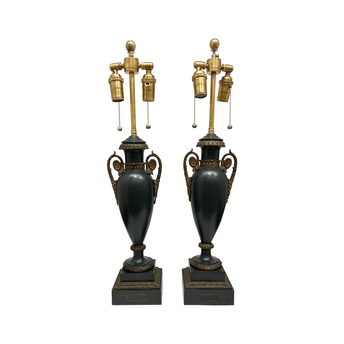 Pair of Empire Tole Lamps