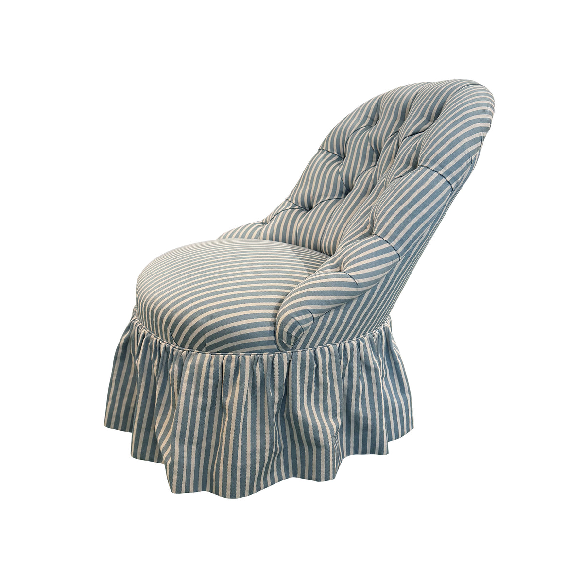 Pair of Vintage Slipper Chairs with Tufted Backs