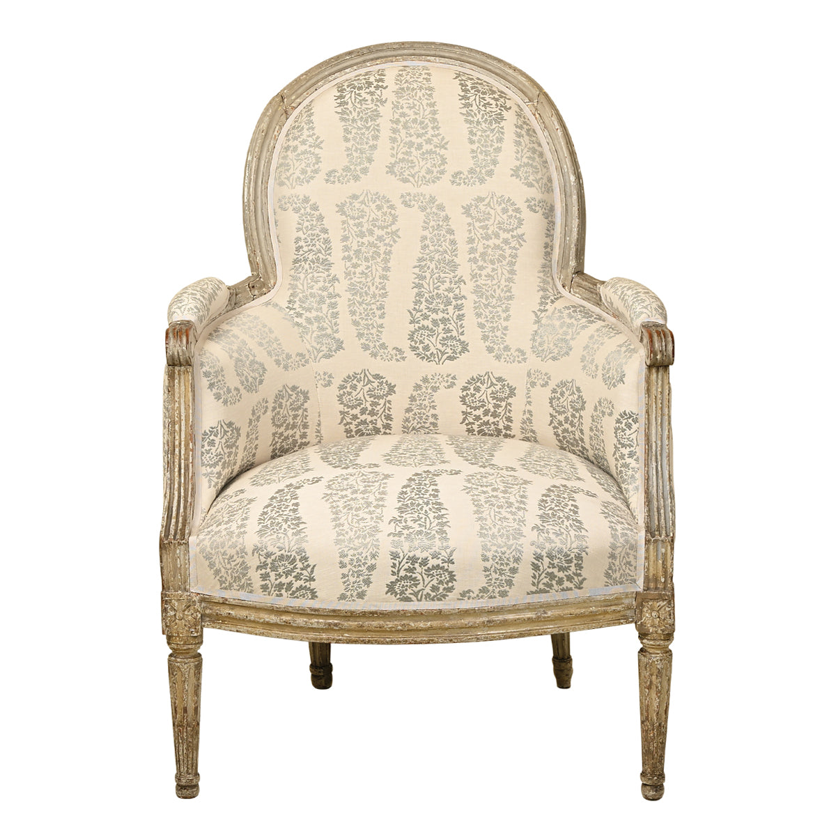 French Louis XVI Painted Bergere