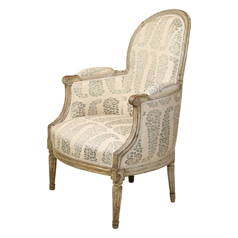French Louis XVI Painted Bergere