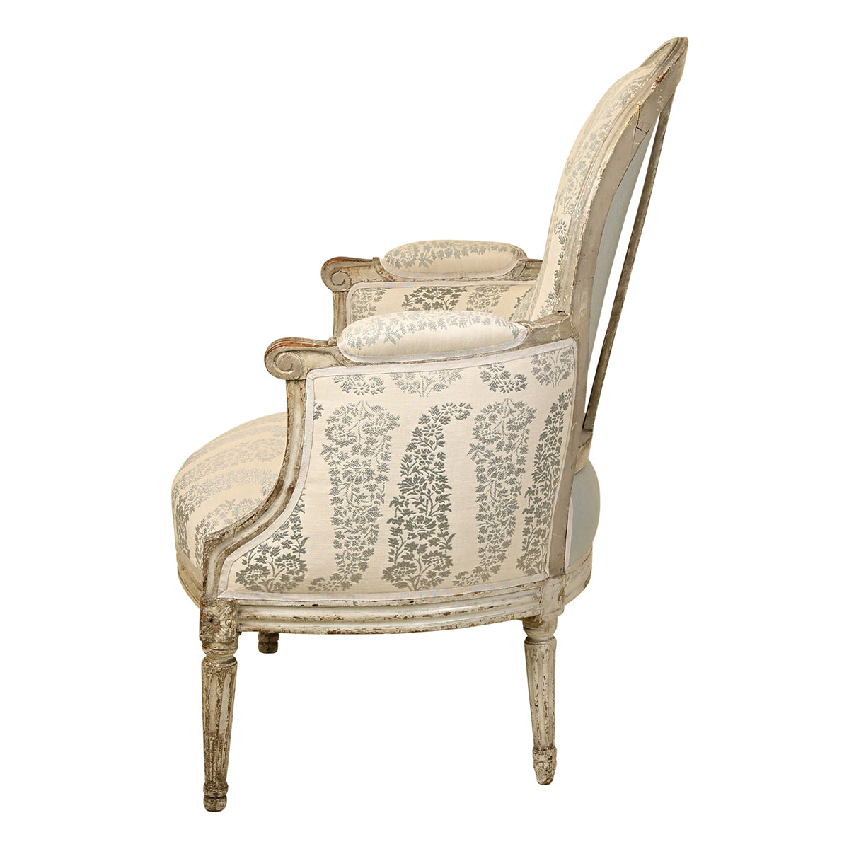 French Louis XVI Painted Bergere