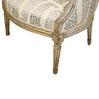 French Louis XVI Painted Bergere