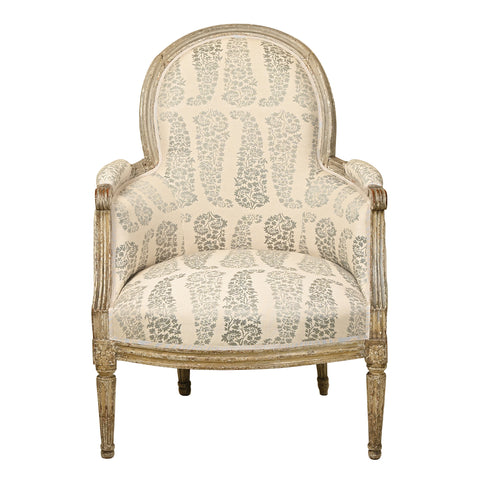 French Louis XVI Painted Bergere