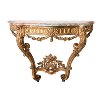 Late 18th Century French Giltwood Console with Marble Top
