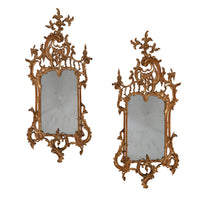 Pair of English Rococo Carved and Gilt Mirrors