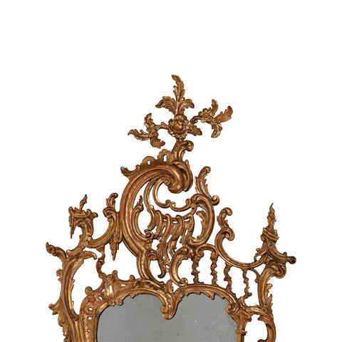 Pair of English Rococo Carved and Gilt Mirrors