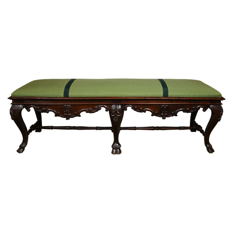 18th Century Northern Italian Carved Walnut Bench