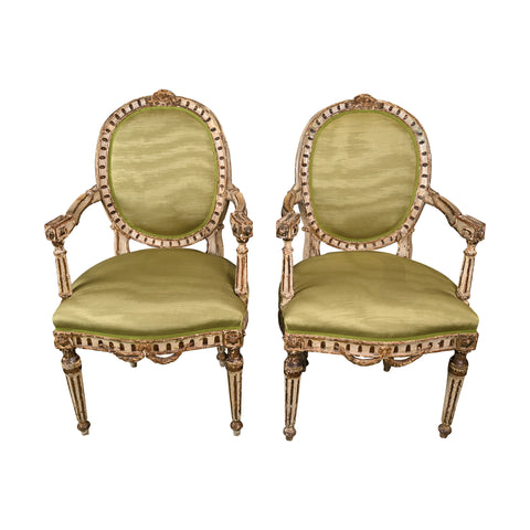 Pair of 18th Century Italian Painted Chairs