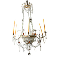 Italian Tole and Glass Chandelier