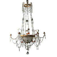 Italian Tole and Glass Chandelier