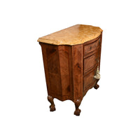 19th C. Italian Walnut Commodino with Siena Marble Top