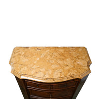 19th C. Italian Walnut Commodino with Siena Marble Top