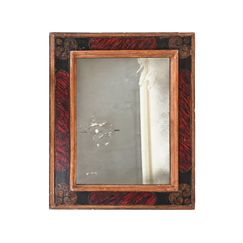 Charming Antique Italian Mirror with Faux Marbling