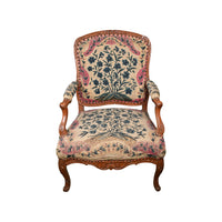 Louis XV Walnut Fauteuil with Original Needlepoint