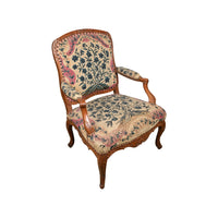 Louis XV Walnut Fauteuil with Original Needlepoint