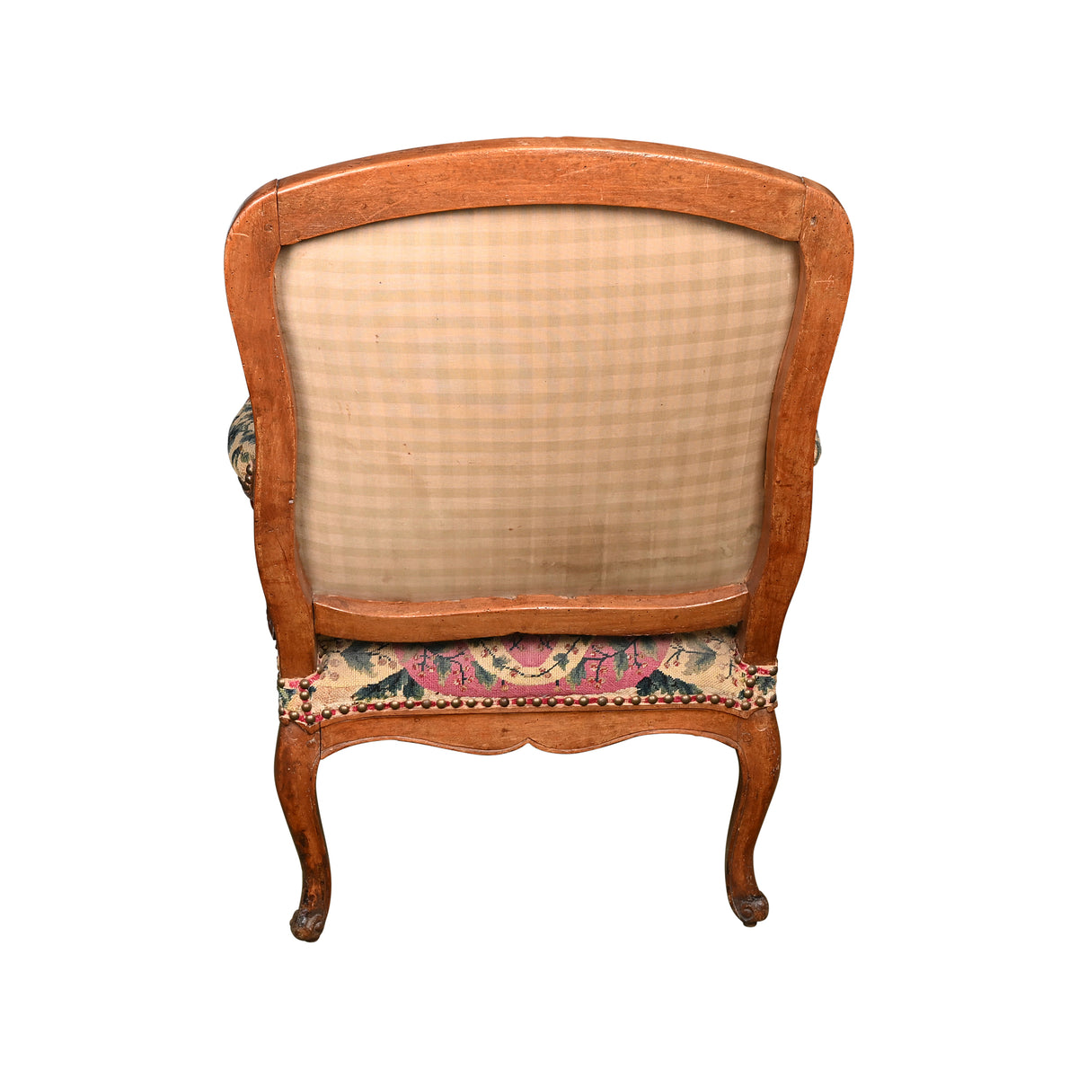 Louis XV Walnut Fauteuil with Original Needlepoint