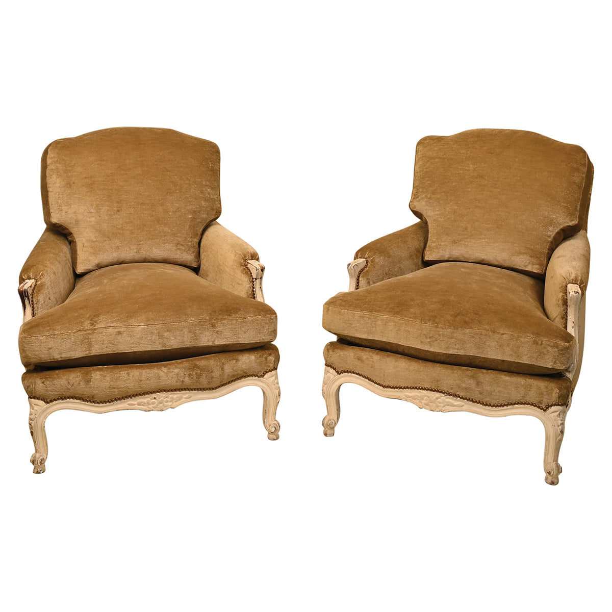 Pair of Vintage Louis XV-Style Armchairs