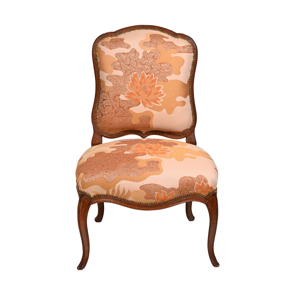 Pair of French 18th Century Carved Walnut Louis XV Side Chairs