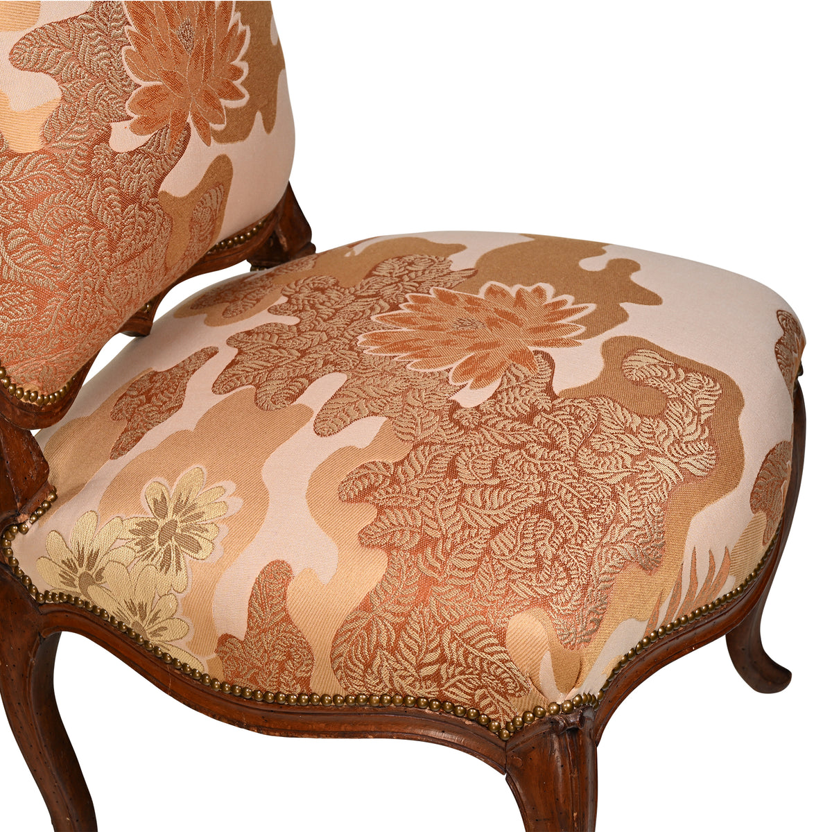 Pair of French 18th Century Carved Walnut Louis XV Side Chairs