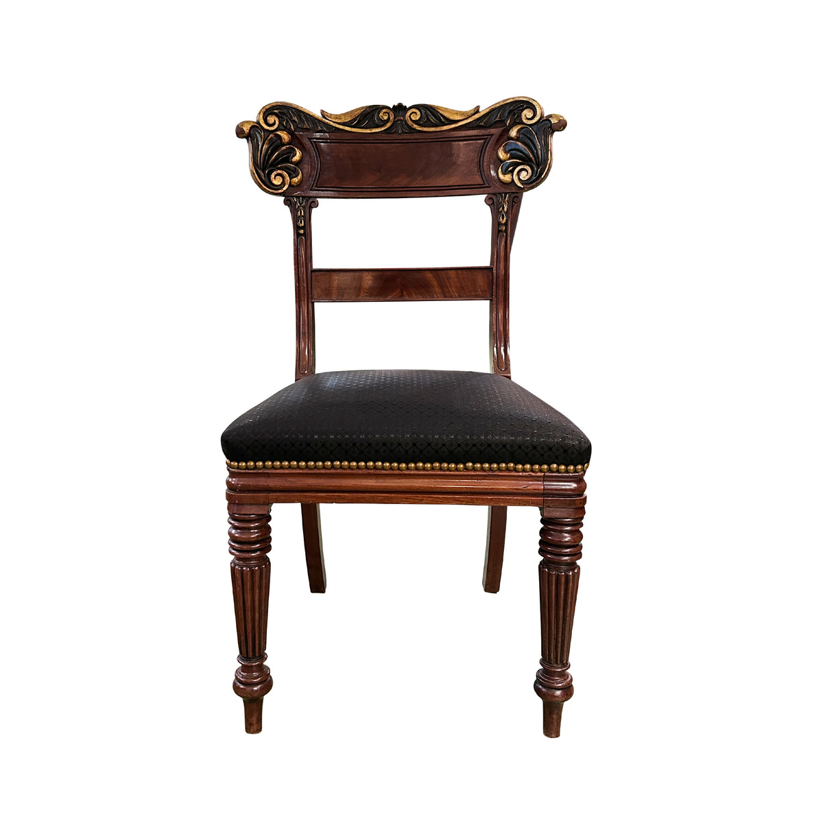 Pair of Mahogany and Gilt 19th Century Baltic Chairs