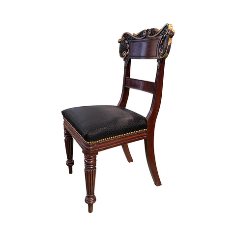 Pair of Mahogany and Gilt 19th Century Baltic Chairs