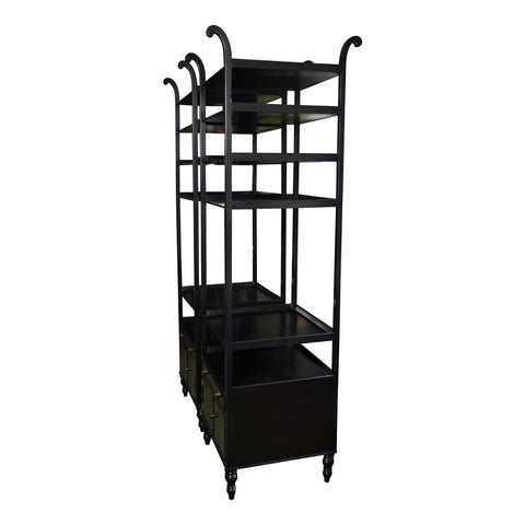 Pair of Vintage Black Etageres
