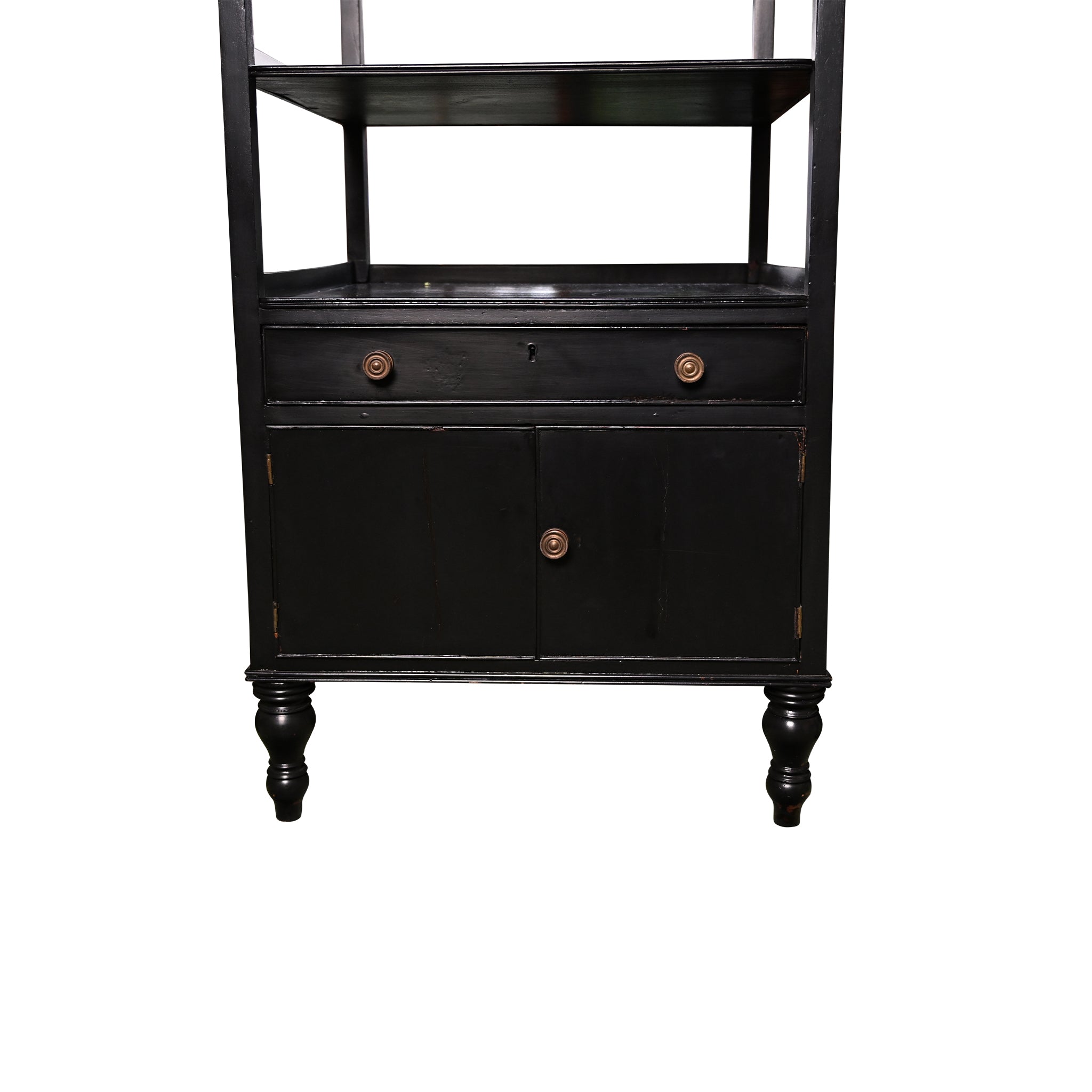 Pair of Vintage Black Etageres