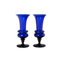 Pair of Bristol Glass Cobalt Vases