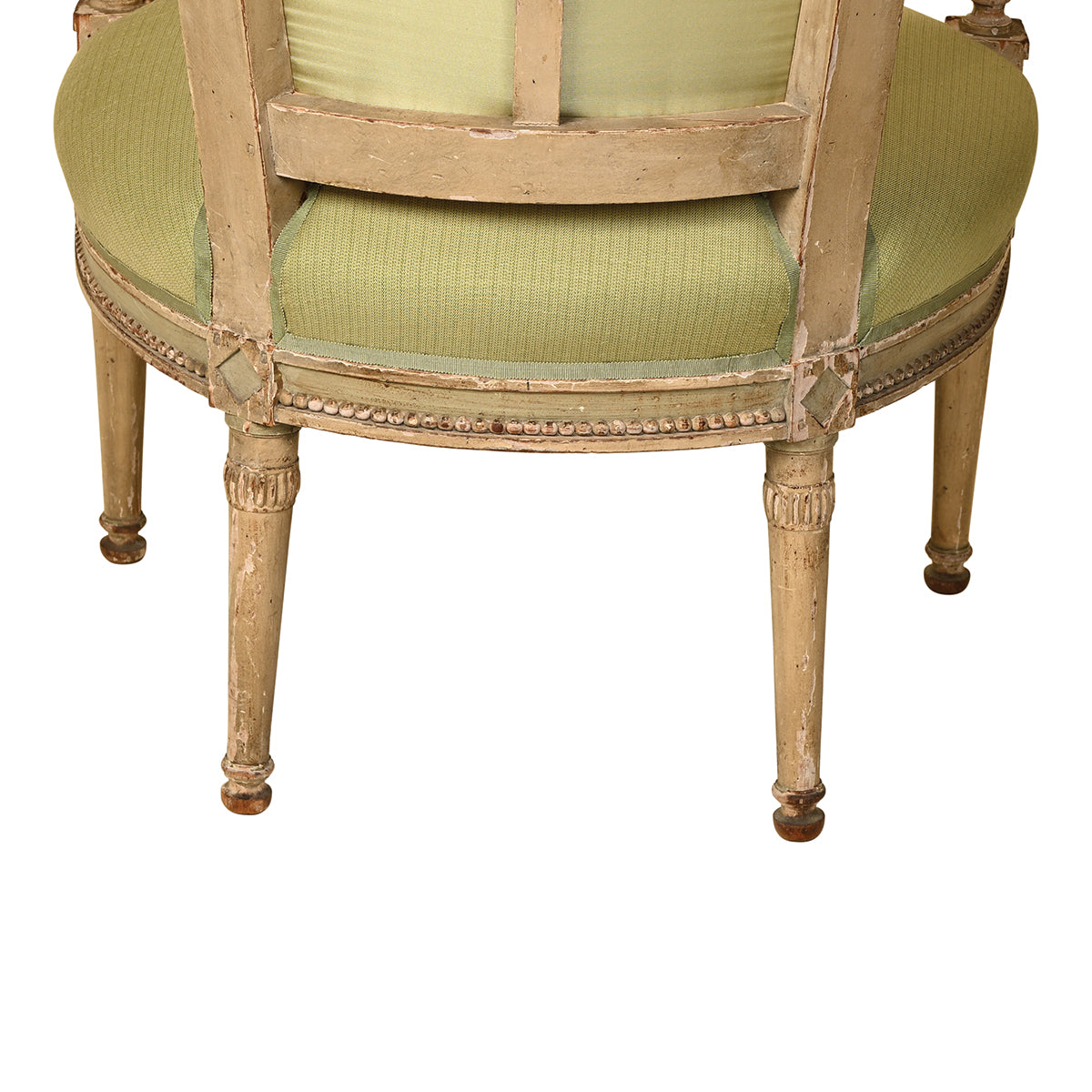 Pair of Pale Green and Cream Painted Directoire Fauteuils