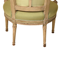 Pair of Pale Green and Cream Painted Directoire Fauteuils