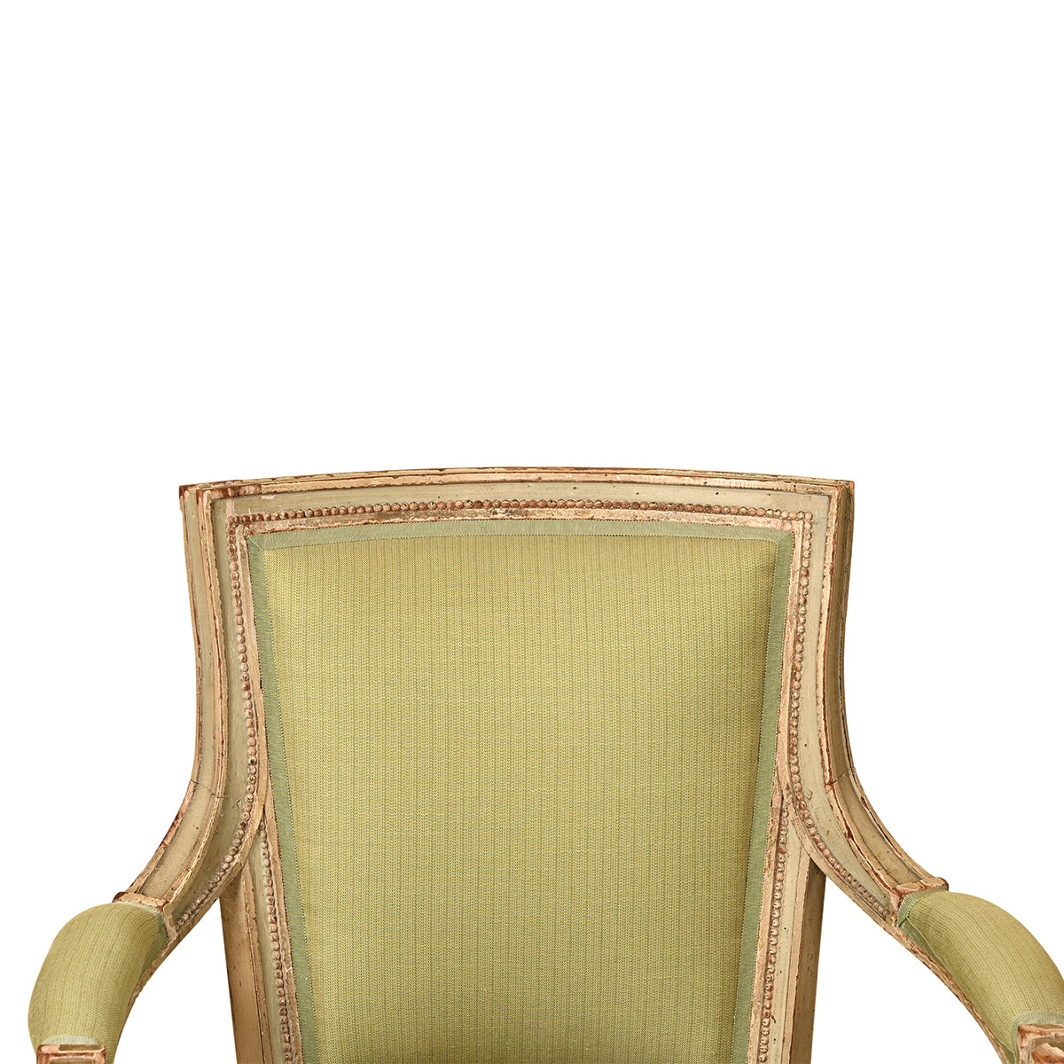 Pair of Pale Green and Cream Painted Directoire Fauteuils