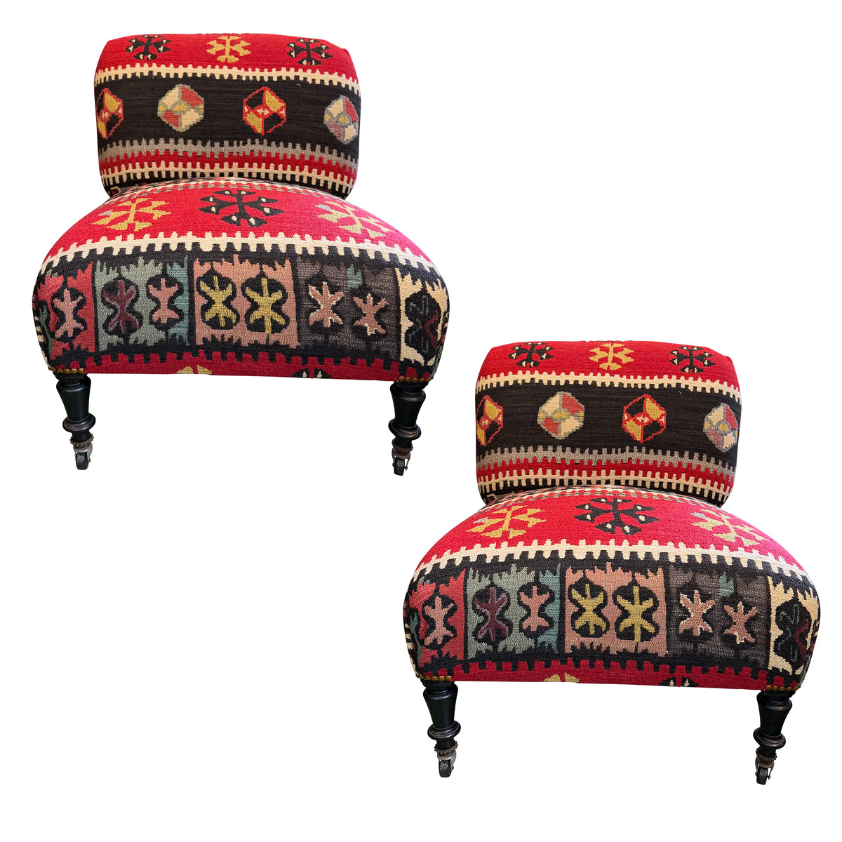Pair of Napoleon III-Style Slipper Chairs