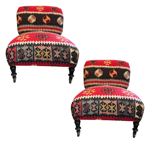 Pair of Napoleon III-Style Slipper Chairs