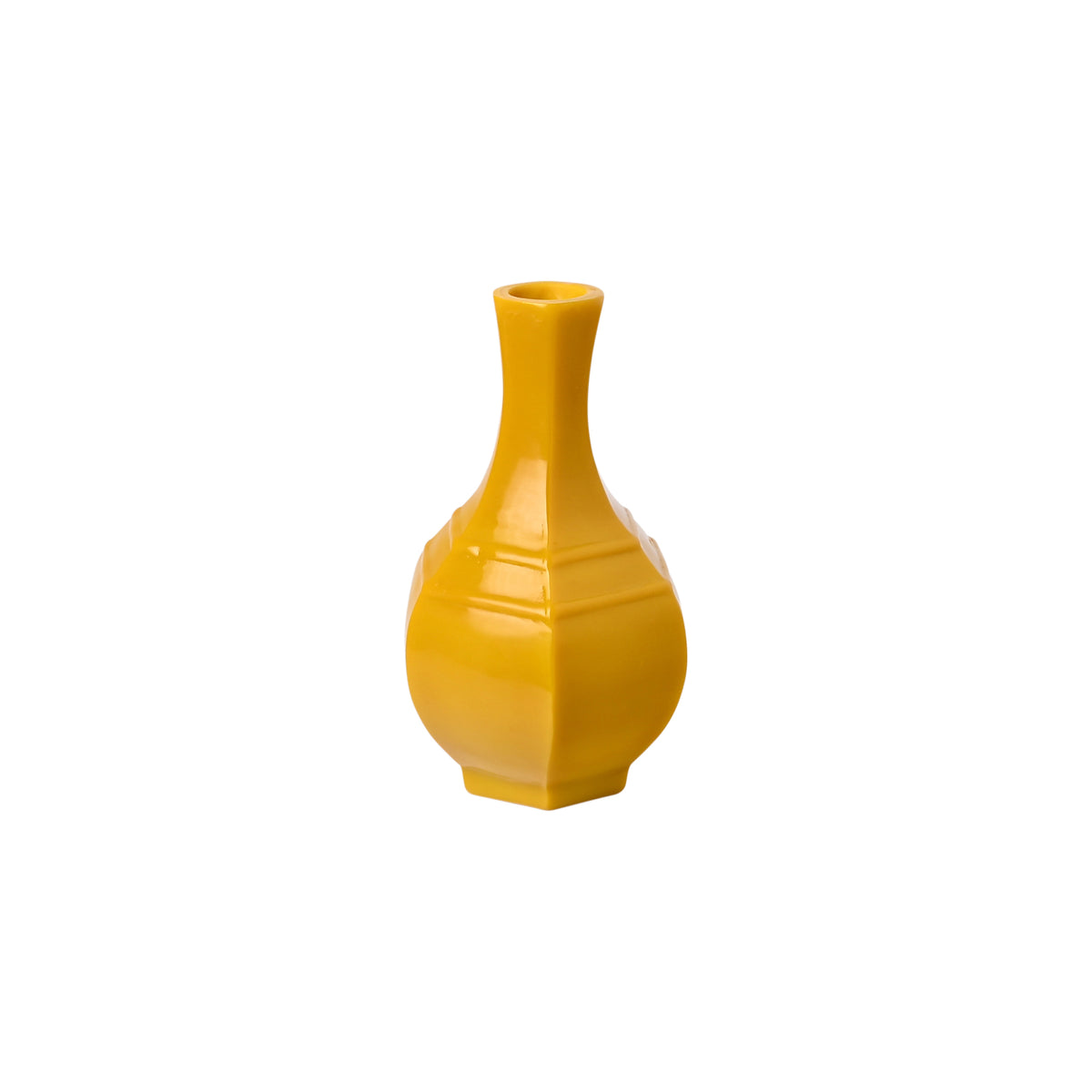 Set of 5 Vintage Peking Glass Vases in Yellow