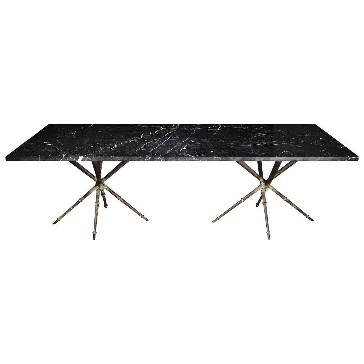 Pierre Lottier Brass, Iron and Marble Dining Table