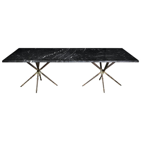 Pierre Lottier Brass, Iron and Marble Dining Table