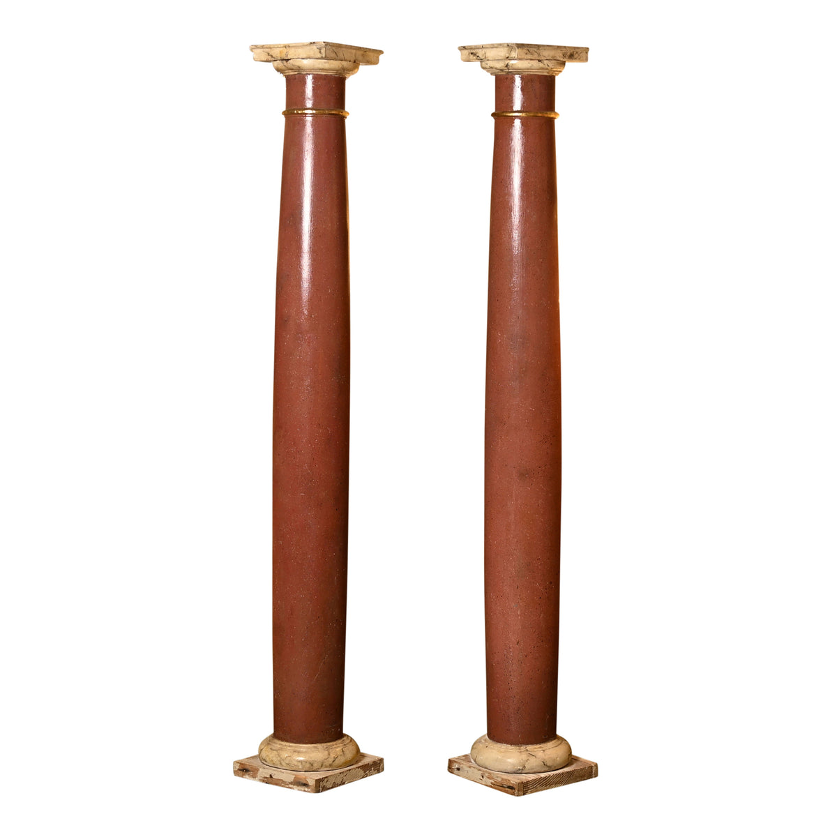 Pair of 19th Century Faux Painted Columns