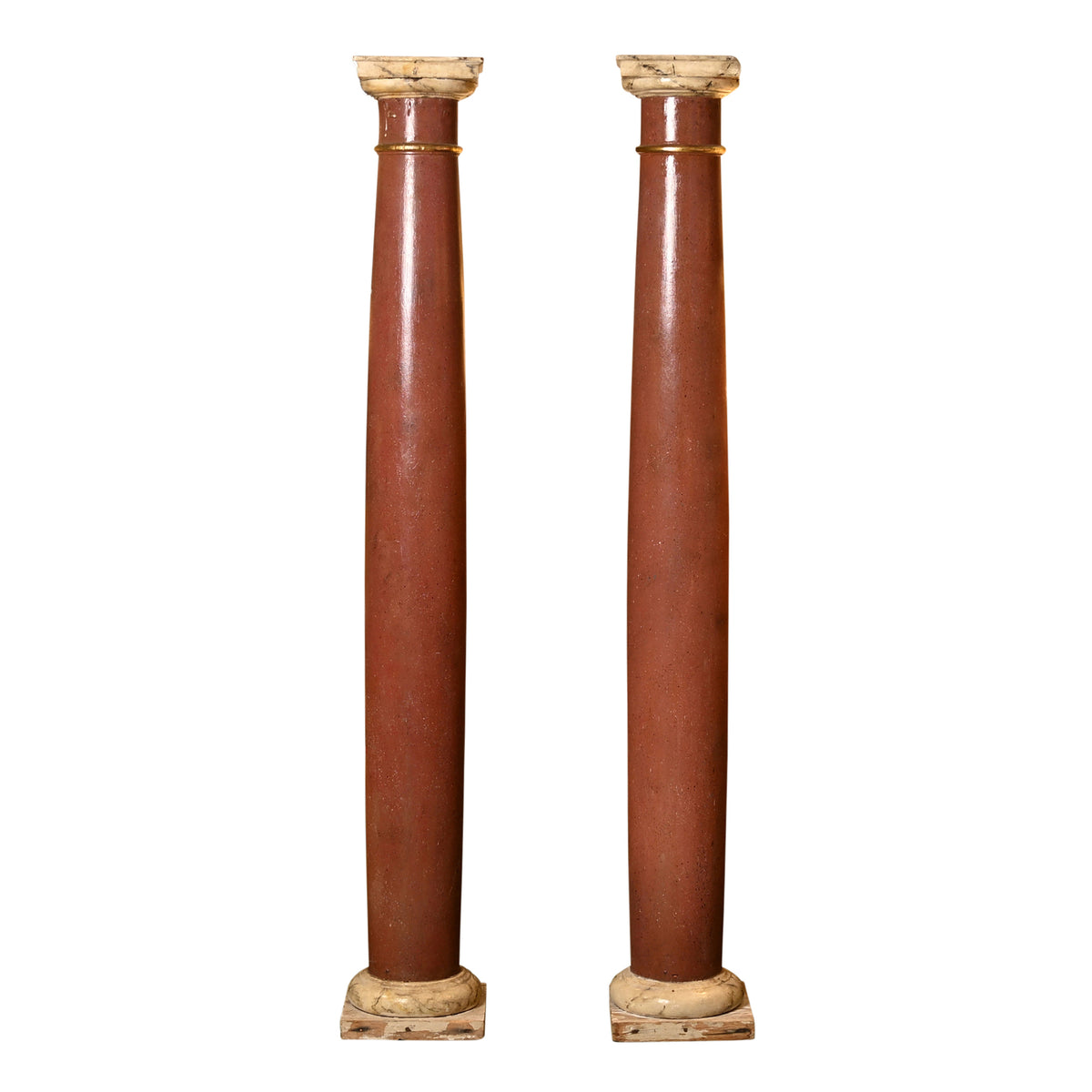 Pair of 19th Century Faux Painted Columns