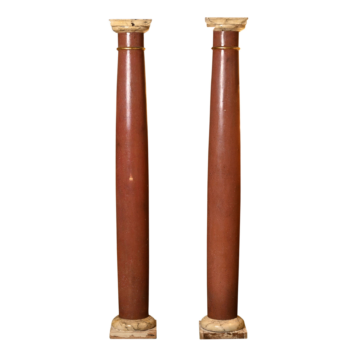 Pair of 19th Century Faux Painted Columns