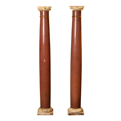 Pair of 19th Century Faux Painted Columns