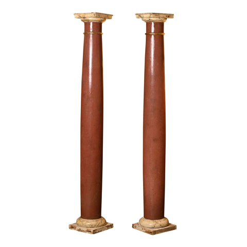 Pair of 19th Century Faux Painted Columns