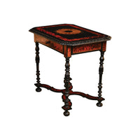 Renaissance Revival Faux Tortoise and Ebony Decorated Table