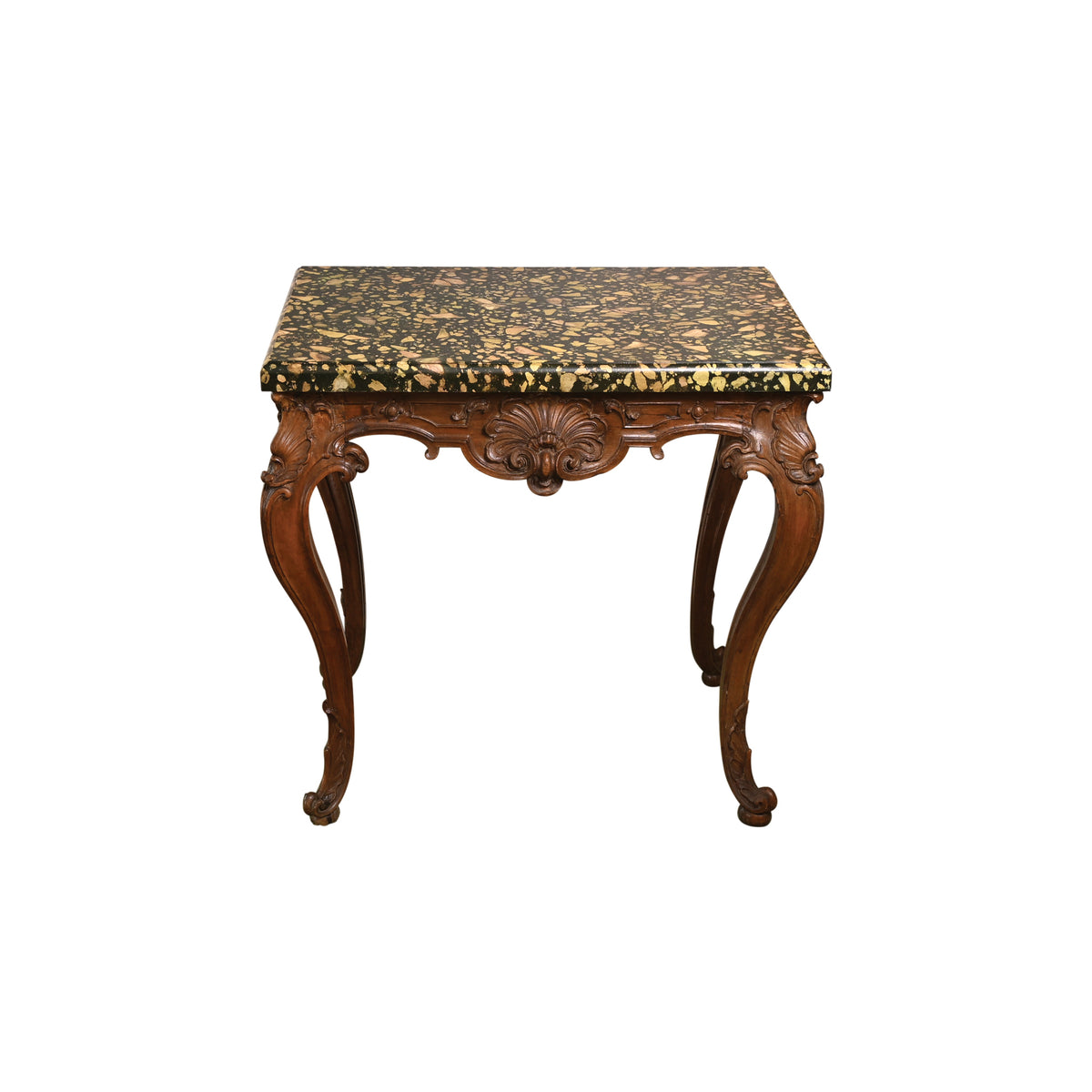 Rococo-Style Table with Faux Marble Top