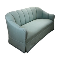 Vintage Curved Sofa with Channeled Back