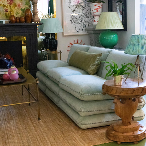 Vintage Stacked Pillow Banquette