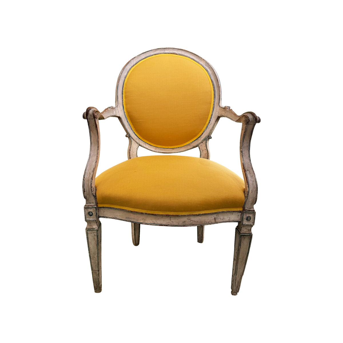Early 19th c. White Painted Swedish Chair