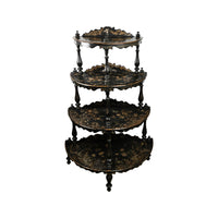Victorian Papier Mache Tiered Stand with Mother of Pearl