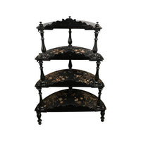 Victorian Papier Mache Tiered Stand with Mother of Pearl