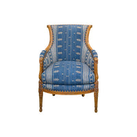 Vintage Louis XVI-Style Bergere with Scroll Back